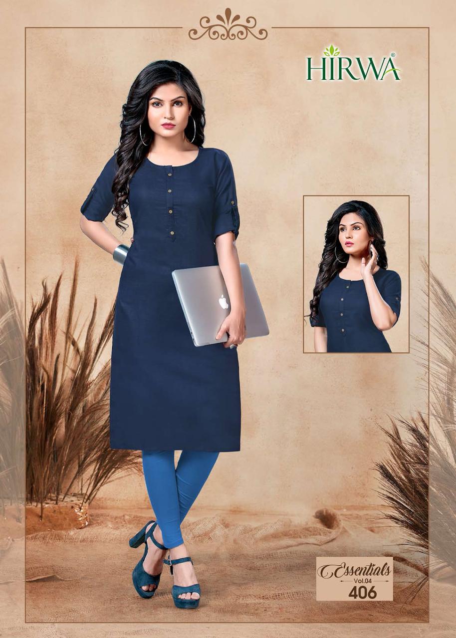 Hirwa Essential 4 Fancy Stylish Casual Wear Cotton Kurti Collection